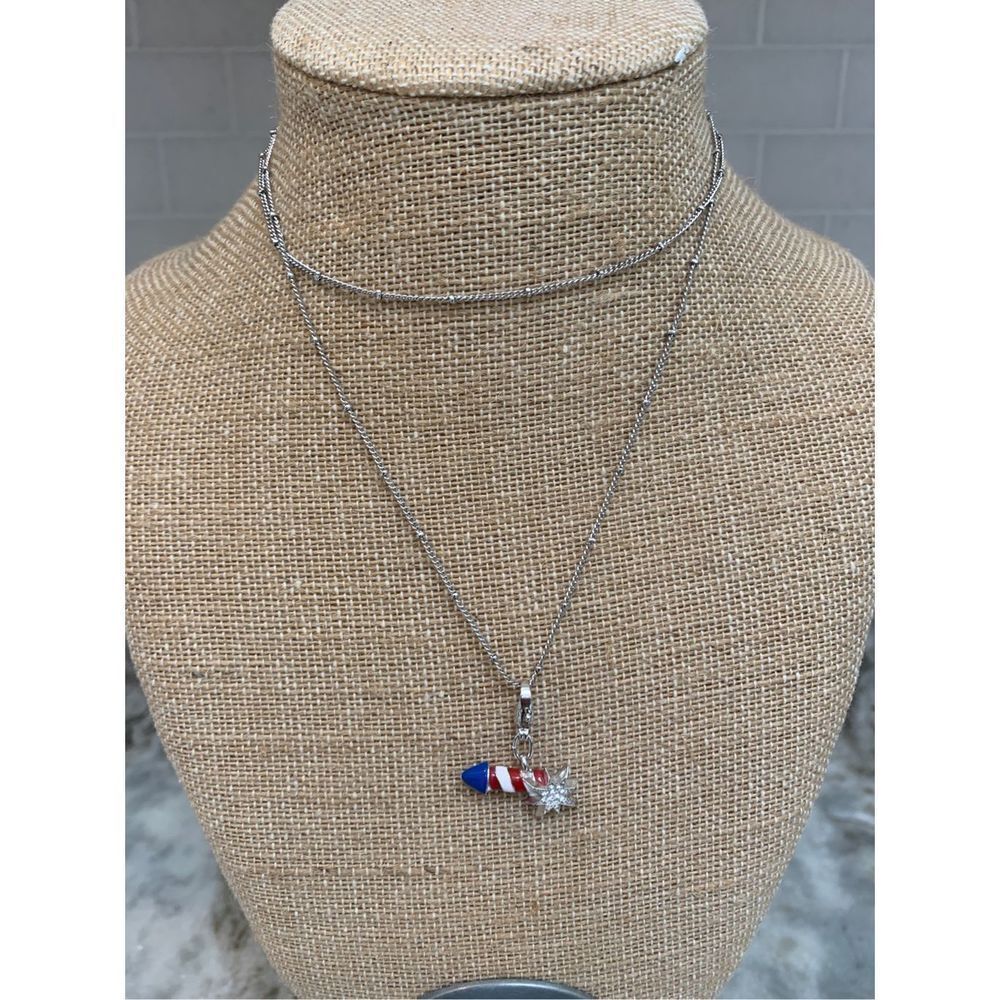 Silver Chain with Firecracker Pendant #July 4 #holiday #fireworks